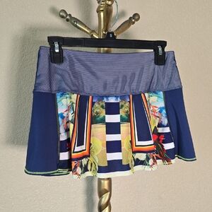 Lucky in Love Blue and Multicolor Skater Skirt
